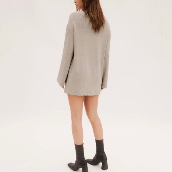 Reformation Aspen Heather Grey Turtleneck LS Dress - Picture 3 of 11
